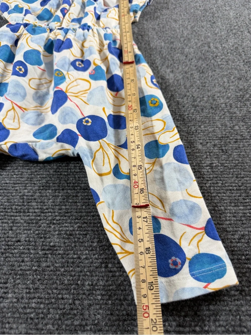 Tea Brand Baby Romper Whimsical Blue Blueberry Print 3-6 Months